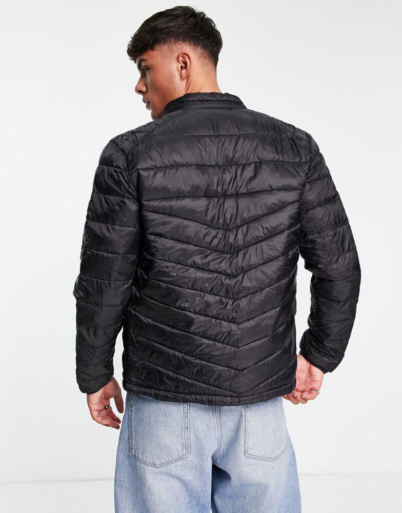 商品Jack & Jones|Jack & Jones Essentials padded jacket with stand collar in black,价格¥284,第6张图片详细描述