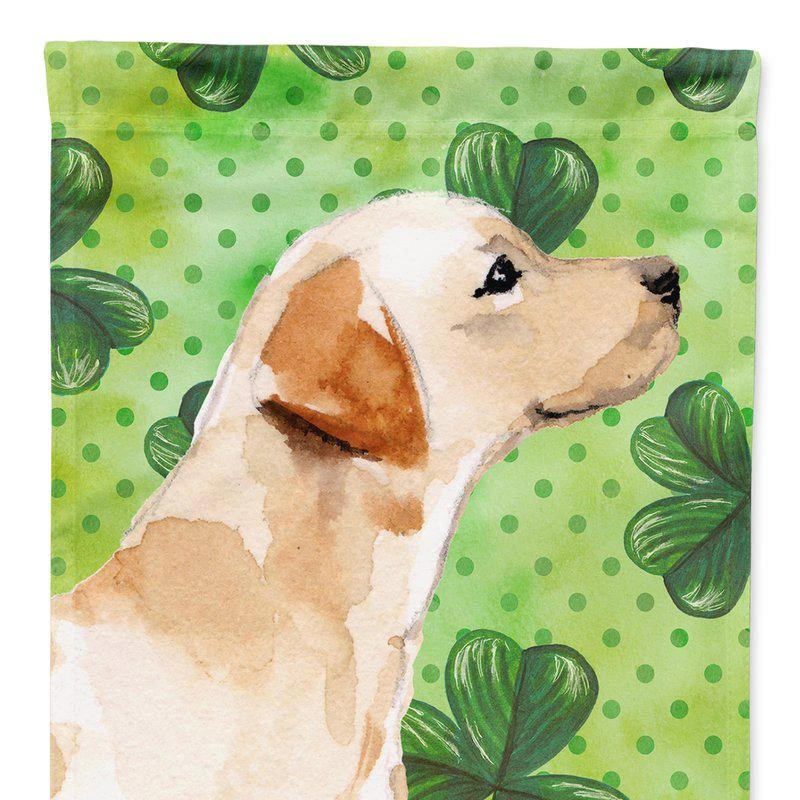 商品Caroline's Treasures|28 x 40 in. Polyester Yellow Labrador #2 St. Patrick's Flag Canvas House Size 2-Sided Heavyweight,价格¥329,第1张图片