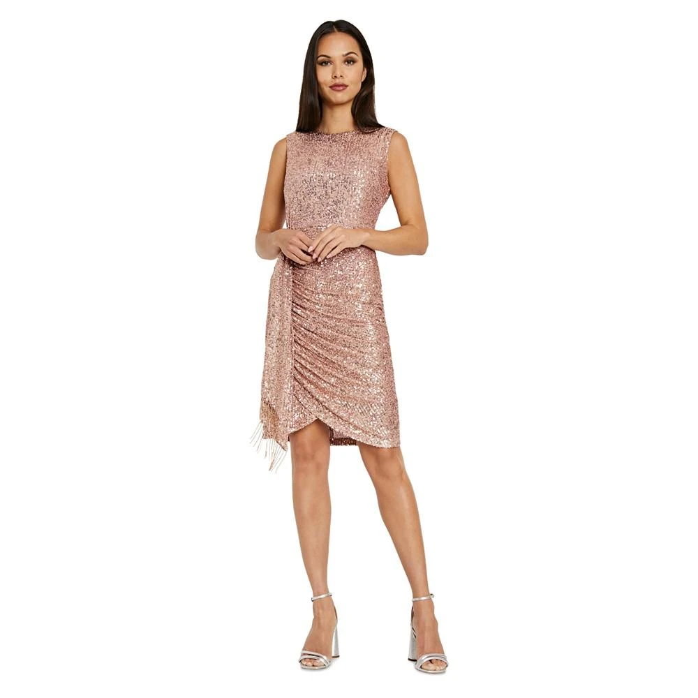 商品Tahari|Women's Sequined Ruched-Side Bodycon Dress,价格¥598,第5张图片详细描述