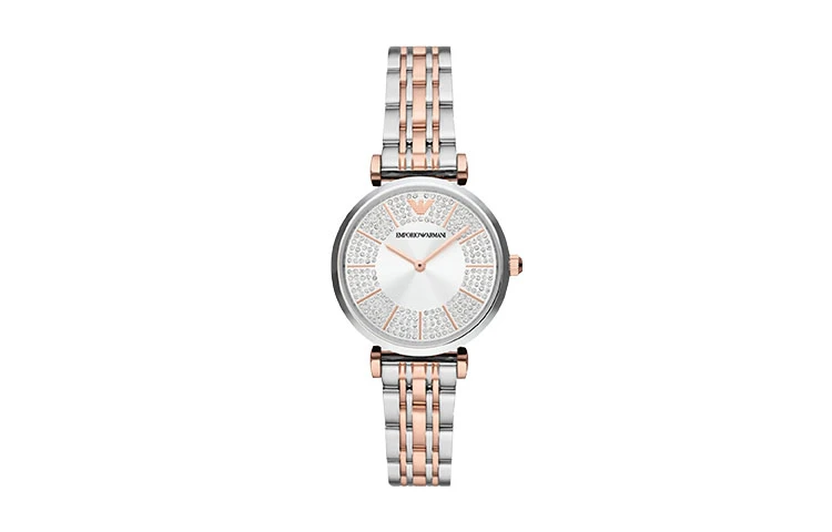 商品[国内直发] Emporio Armani|ARMANI 阿玛尼 满天星时尚镶钻银白表盘拼色钢带欧美女表手表 AR11537#,价格¥2770,第4张图片详细描述