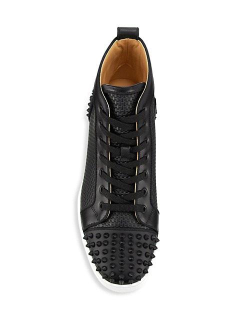 Lou Spikes 2 Woven Leather High-Top Sneakers商品第5张图片规格展示