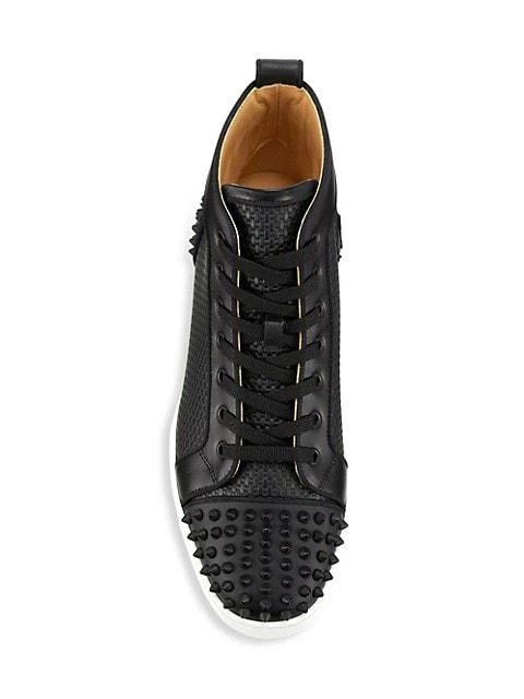 商品Christian Louboutin|Lou Spikes 2 Woven Leather High-Top Sneakers,价格¥8944,第5张图片详细描述