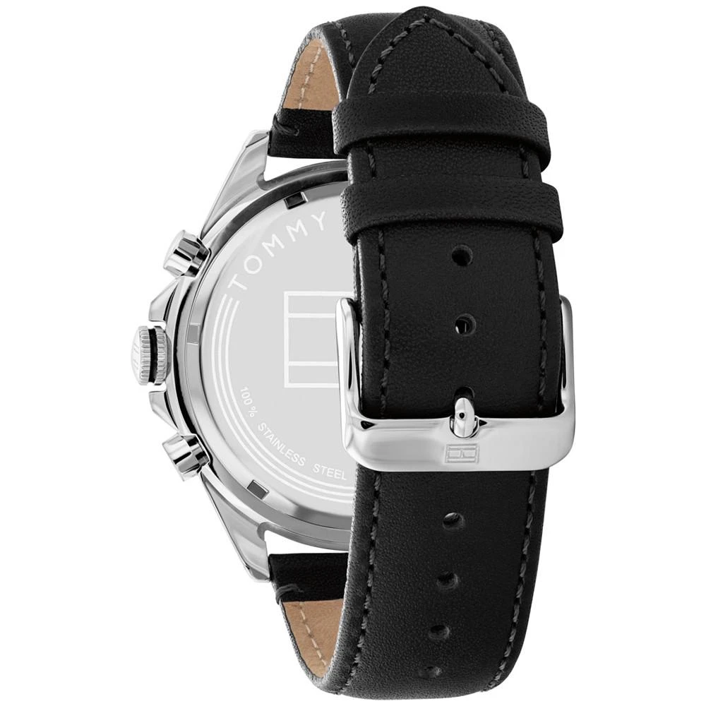 商品Tommy Hilfiger|Men's Black Leather Strap Watch 46mm,价格¥1240,第3张图片详细描述