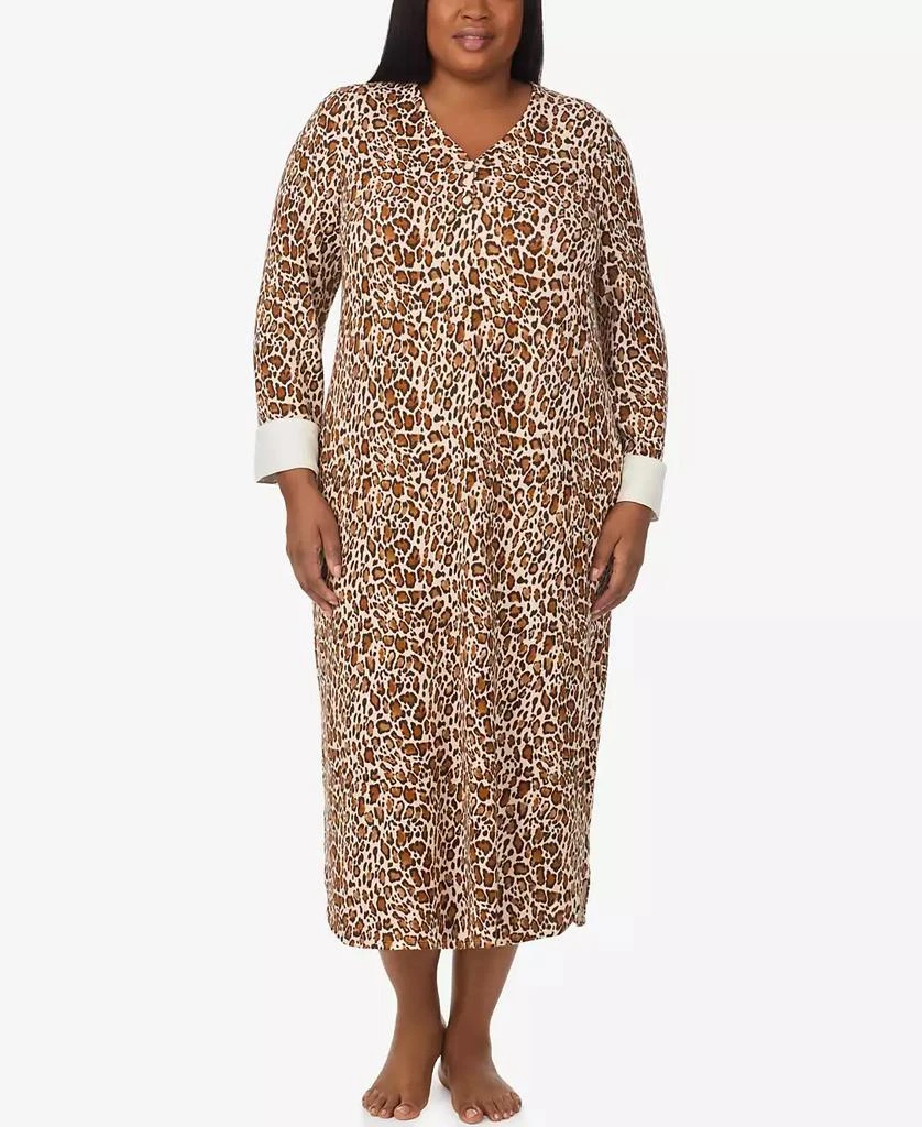 商品Ellen Tracy|Plus Size Printed V-Neck Long Gown with Socks,价格¥471,第3张图片详细描述