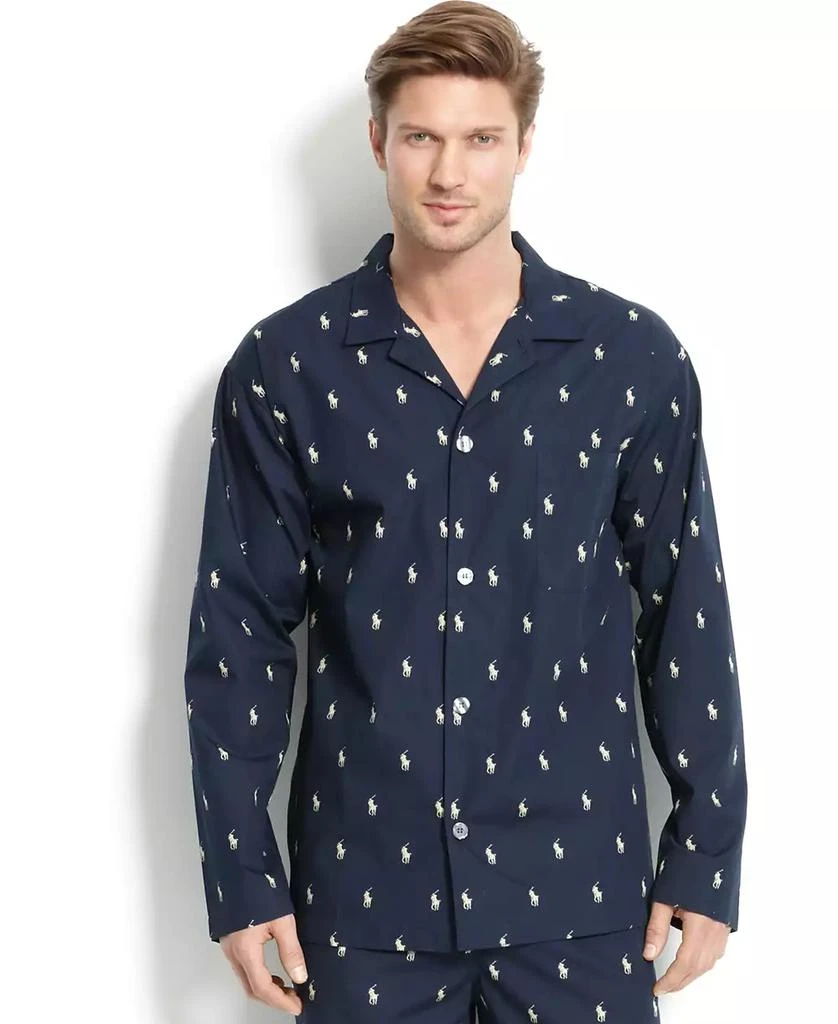 商品Ralph Lauren|Men's All Over Polo Player Pajama Shirt,价格¥418,第1张图片