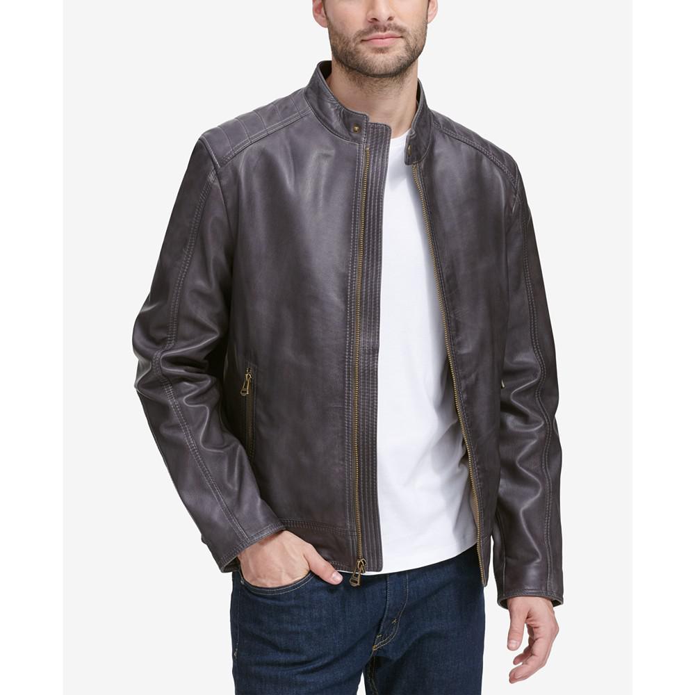 商品Cole Haan|Washed Leather Moto Jacket,价格¥3056,第5张图片详细描述