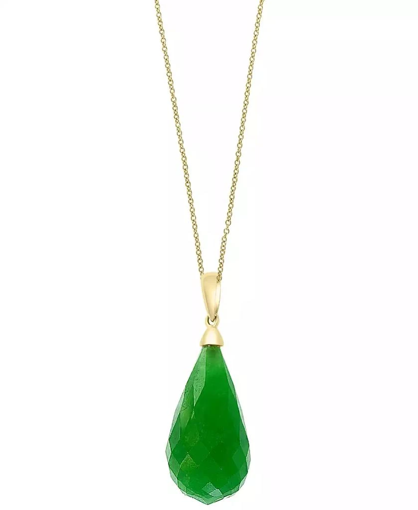 商品Effy|EFFY® Dyed Jade Fancy-Cut Briolette 18" Pendant Necklace in 14k Gold,价格¥3633,第1张图片