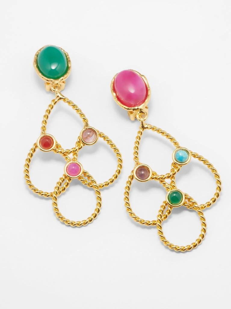 商品Sylvia Toledano|Arabesque pink jade clip earrngs,价格¥1700,第5张图片详细描述