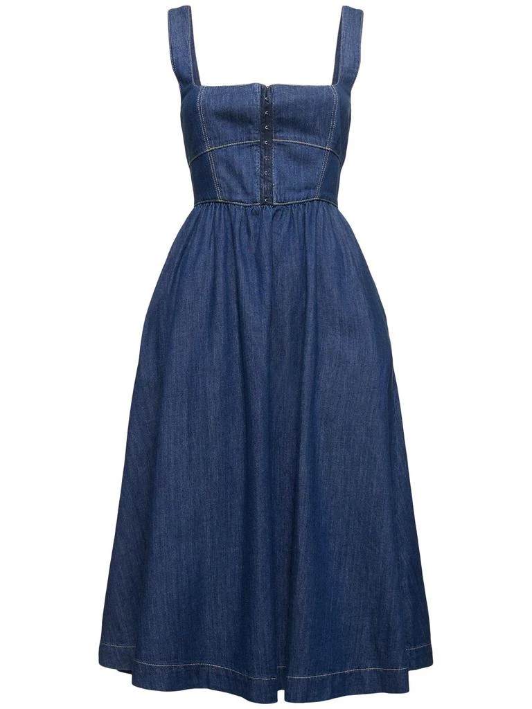 商品Reformation|Tagliatelle Denim Bustier Midi Dress,价格¥1723,第1张图片