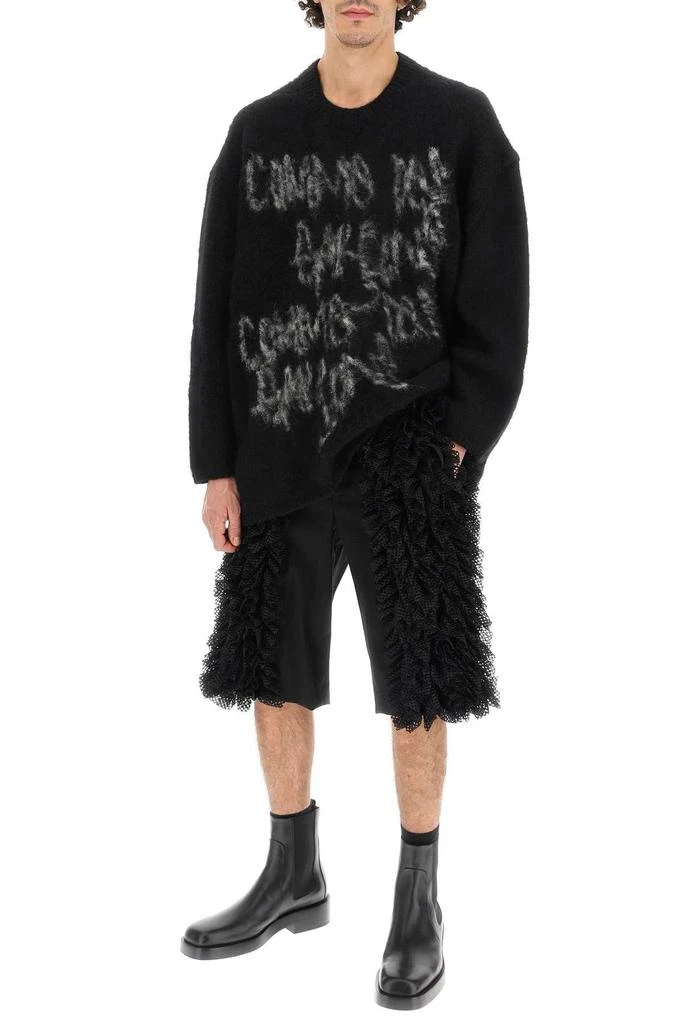 商品Comme des Garcons|OVERSIZED CARDED WOOL SWEATER WITH JACQUARD LETTERING,价格¥2184,第2张图片详细描述