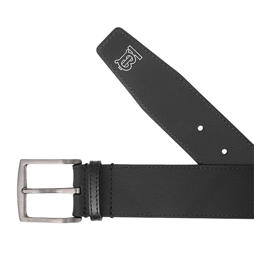 商品[国内直发] Burberry|博柏利 经典格纹拼皮 皮革 皮带 男款 黑色 宽4cm,价格¥2699,第10张图片详细描述