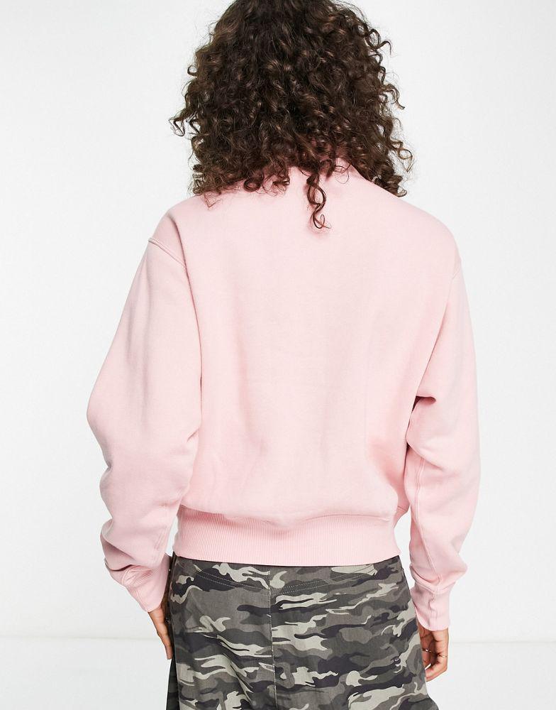 Polo Ralph Lauren half zip long sleeve sweatshirt in pink商品第2张图片规格展示
