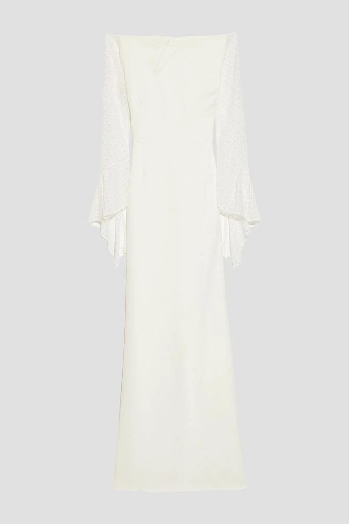 商品ROLAND MOURET|Hafren lace-paneled pintucked crepe gown,价格¥4120,第1张图片