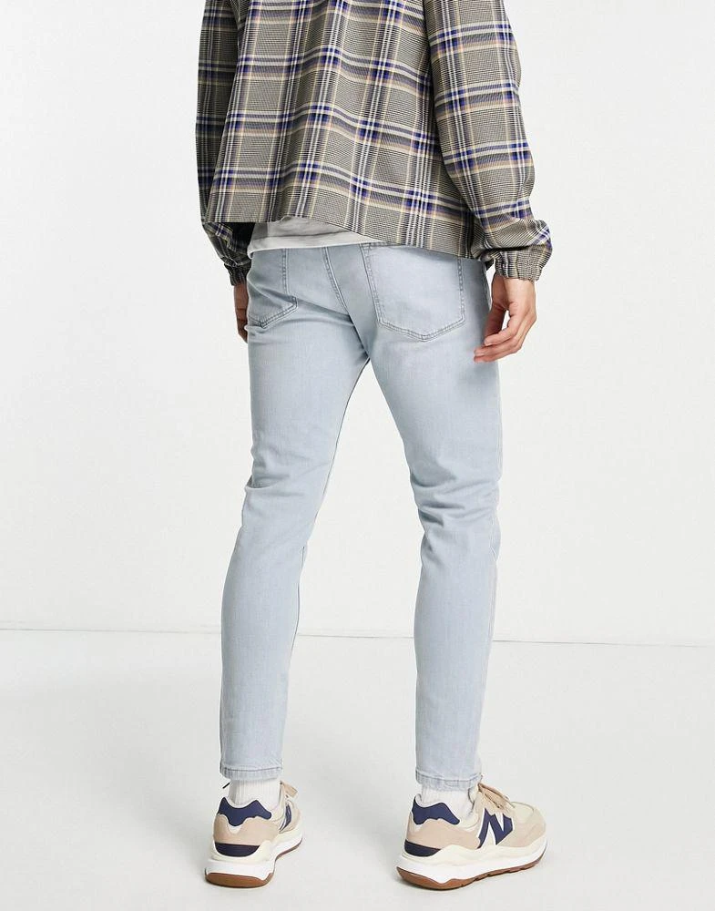 商品Topman|Topman stretch tapered jeans in light wash tint,价格¥134,第3张图片详细描述