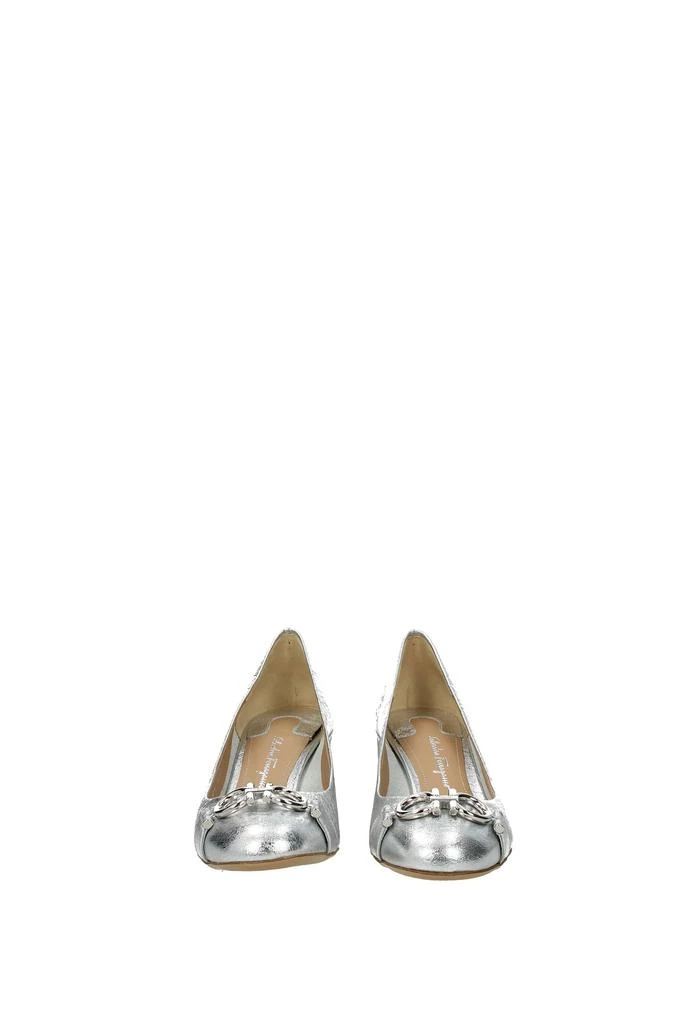 商品Salvatore Ferragamo|Pumps garda Leather Silver,价格¥2041,第3张图片详细描述