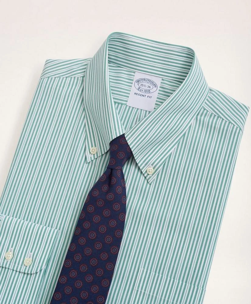 商品Brooks Brothers|Stretch Regent Regular-Fit Dress Shirt, Non-Iron Poplin Button Down Collar Stripe,价格¥391,第2张图片详细描述