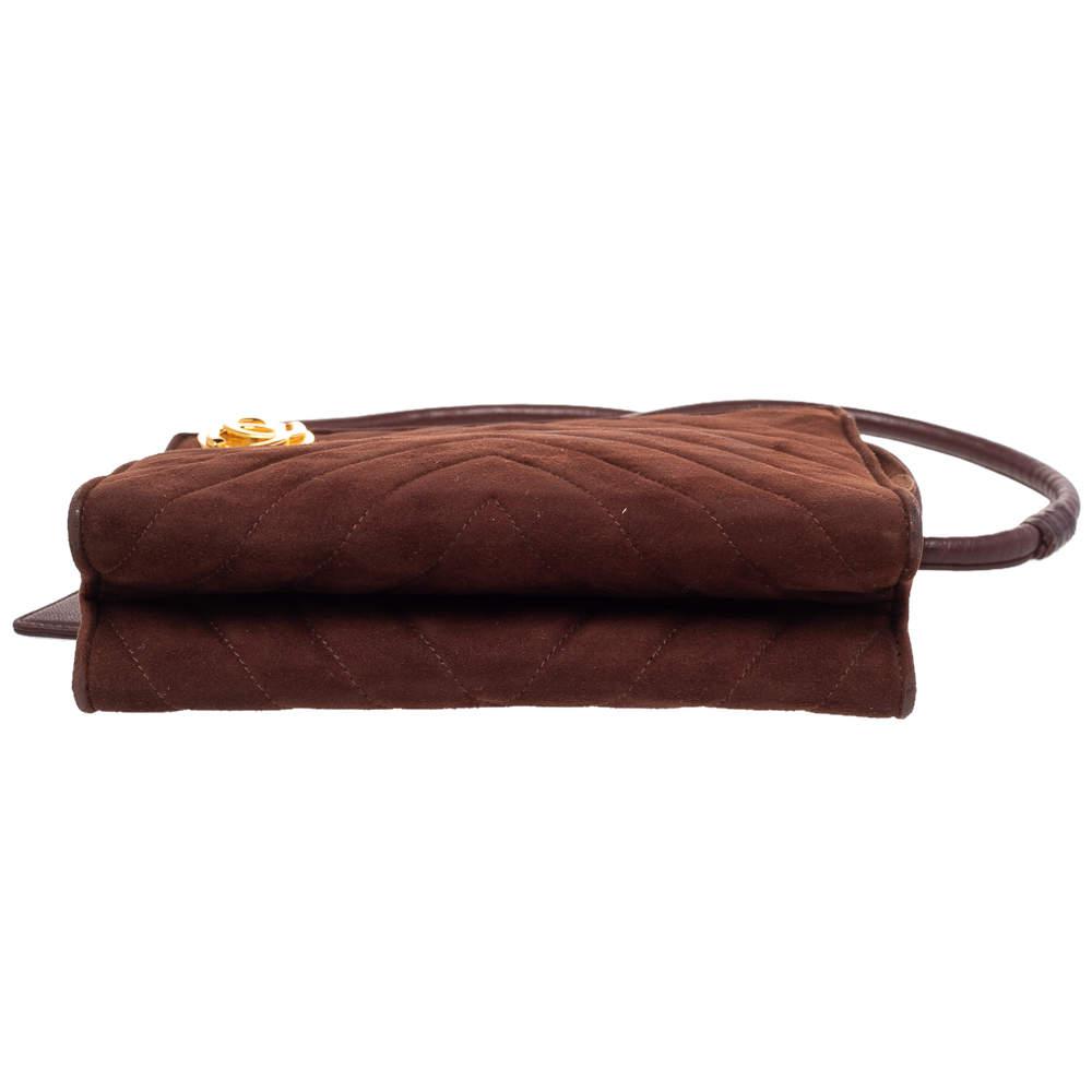 Chanel Brown Suede Vintage Shoulder Bag商品第6张图片规格展示