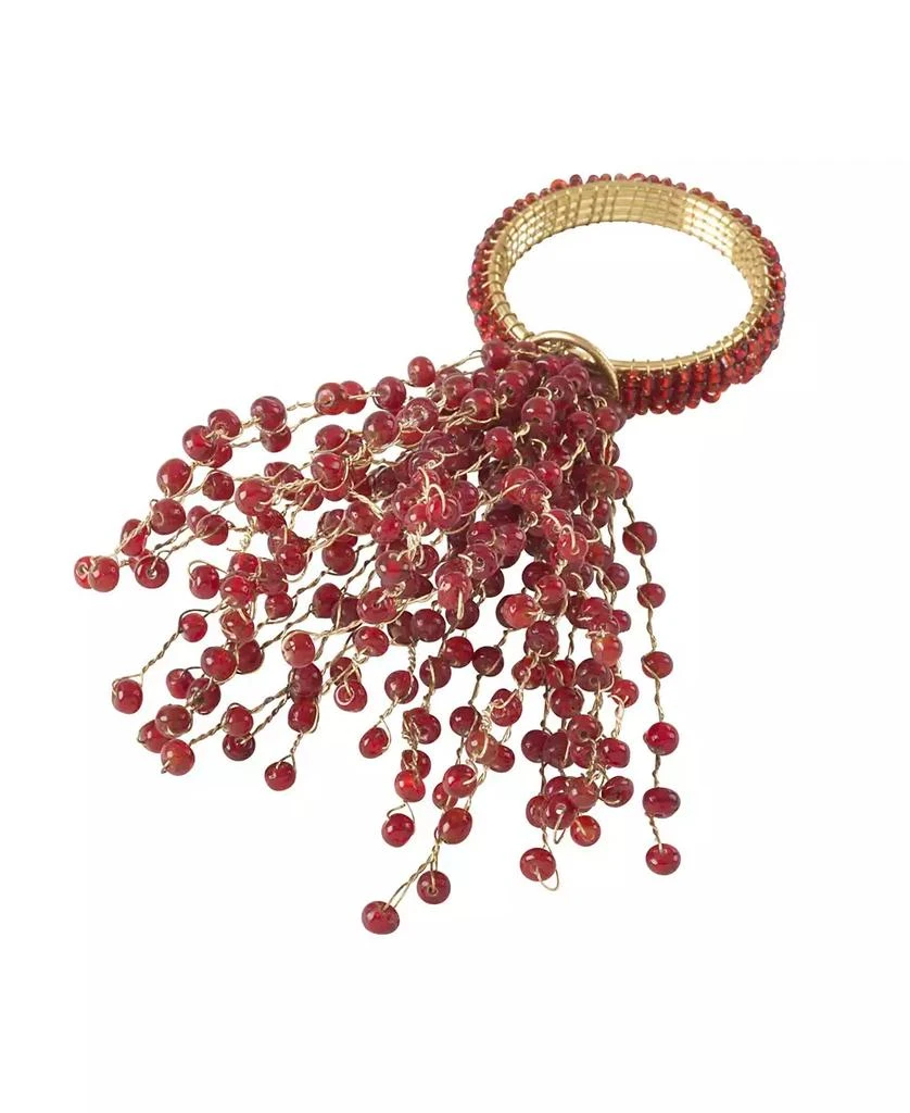 Beaded Spray Design Napkin Ring, Set of 4 商品