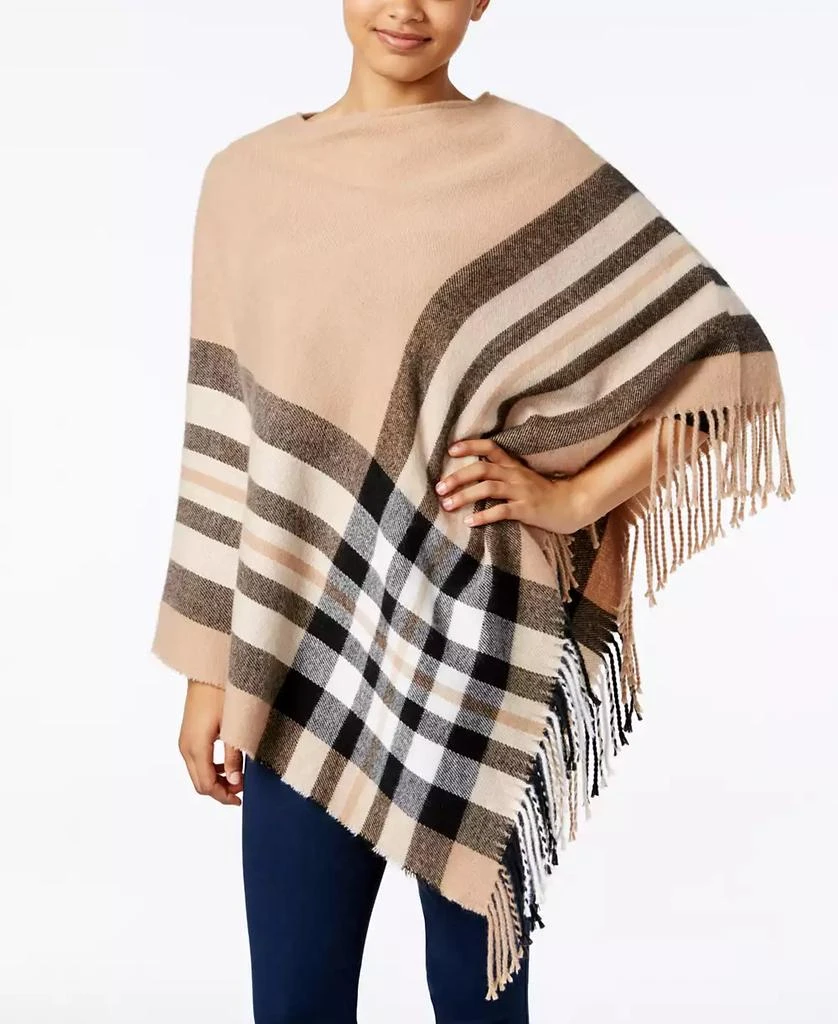 商品Fraas|Women's Plaid Brushed Poncho Sweater, Created for Macy's,价格¥279,第1张图片