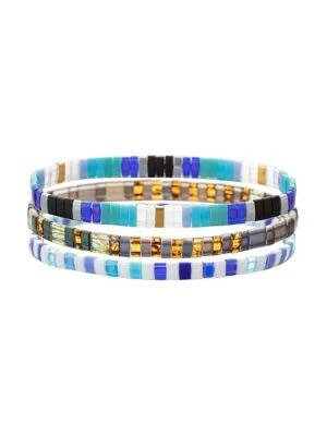 商品Eye Candy LA|Luxe Scarlett 3-Piece Goldplated & Cubic Zirconia Stretch Bracelet Set​,价格¥288,第1张图片