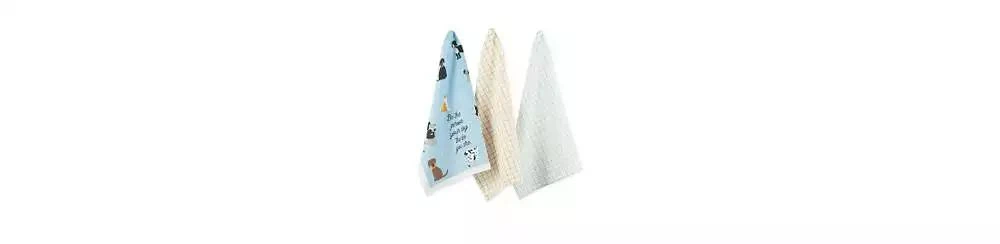商品Design Imports|Everyday Pets Kitchen Collection Absorbent Dishtowel Set, 18x28", Dog Person, 3 Count,价格¥120,第1张图片