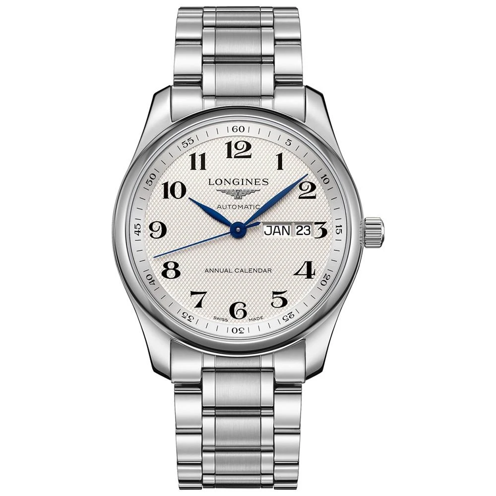 商品Longines|Men's Swiss Automatic Master Stainless Steel Bracelet Watch 40mm,价格¥18677,第1张图片