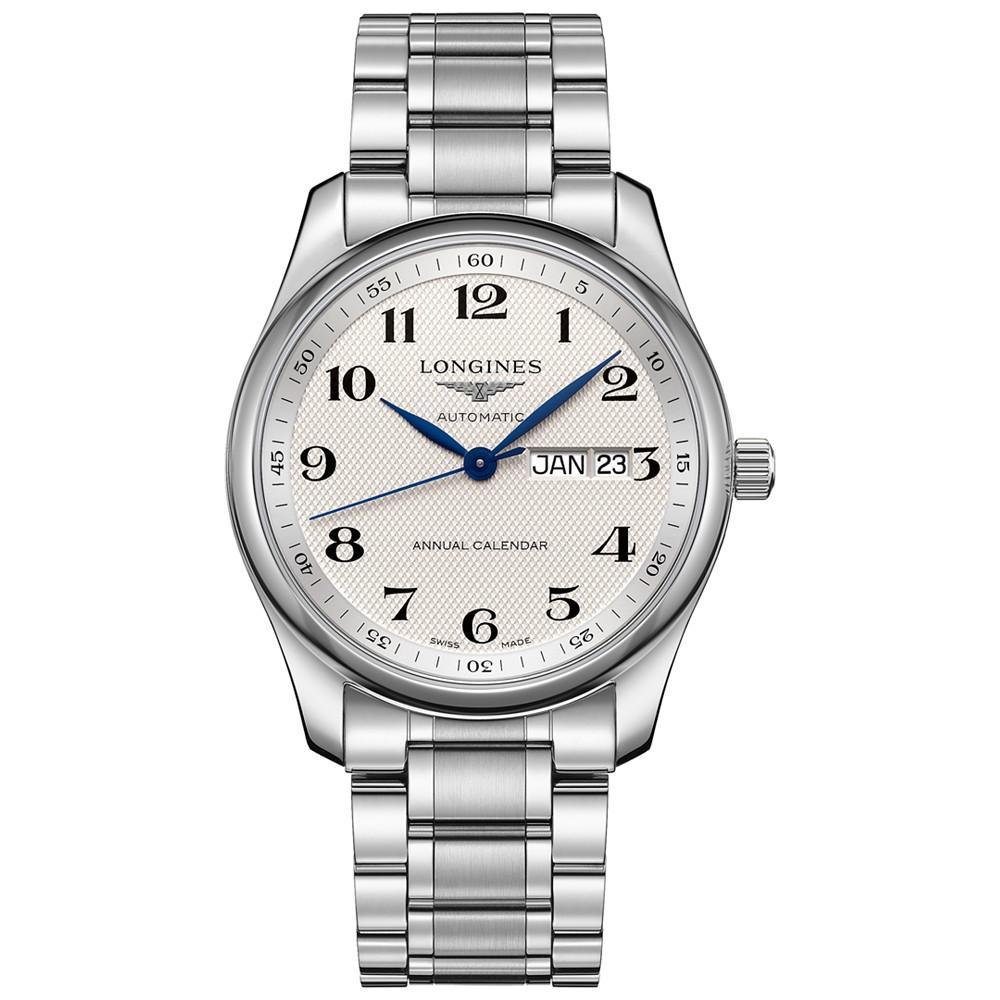 商品Longines|Men's Swiss Automatic Master Stainless Steel Bracelet Watch 40mm,价格¥17928,第1张图片