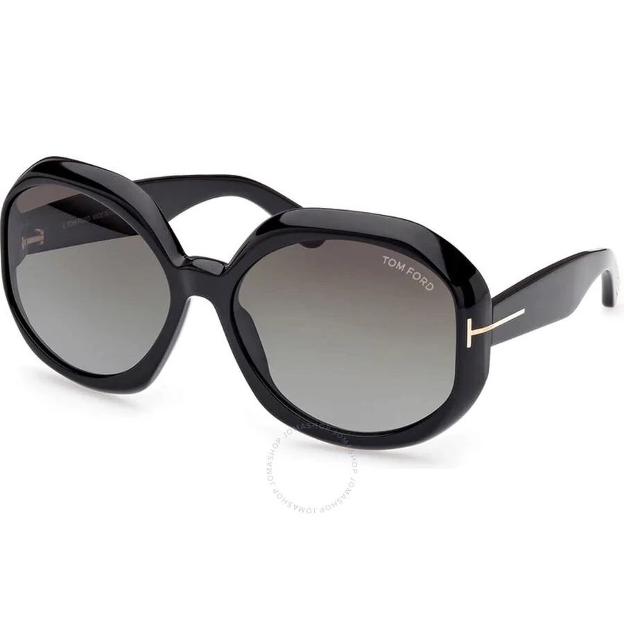 商品Tom Ford|Georgia Smoke Gradient Geometric Ladies Sunglasses FT1011 01B 62,价格¥790,第1张图片