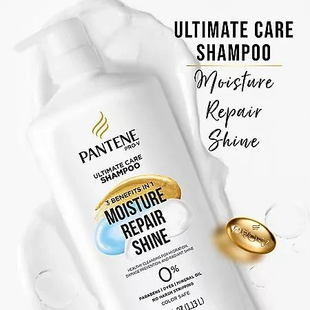 商品Pantene|Pantene Pro-V Ultimate Care 3-in-1 Shampoo, 38.2 fl. oz.,价格¥66,第3张图片详细描述