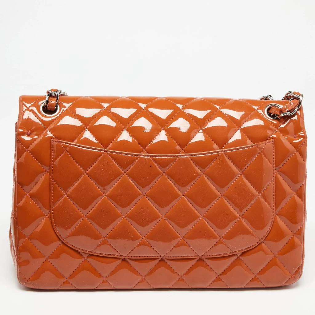 商品[二手商品] Chanel|Chanel Orange Quilted Patent Leather Jumbo Classic Double Flap Bag,价格¥27645,第4张图片详细描述