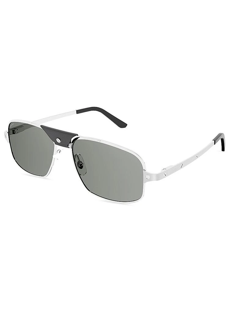 商品Cartier|Santos 60MM Rectangular Sunglasses,价格¥10685,第1张图片