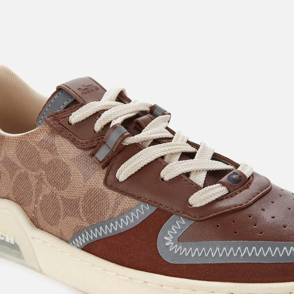 商品Coach|COACH MEN'S CITYSOLE SIGNATURE PRINT COURT TRAINERS - KHAKI/SADDLE,价格¥1297,第4张图片详细描述