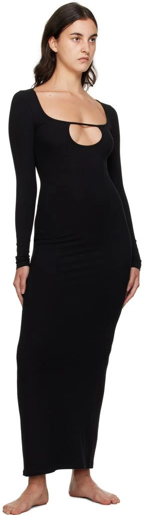 商品SKIMS|Black Soft Lounge Long Sleeve Keyhole Maxi Dress,价格¥640,第4张图片详细描述