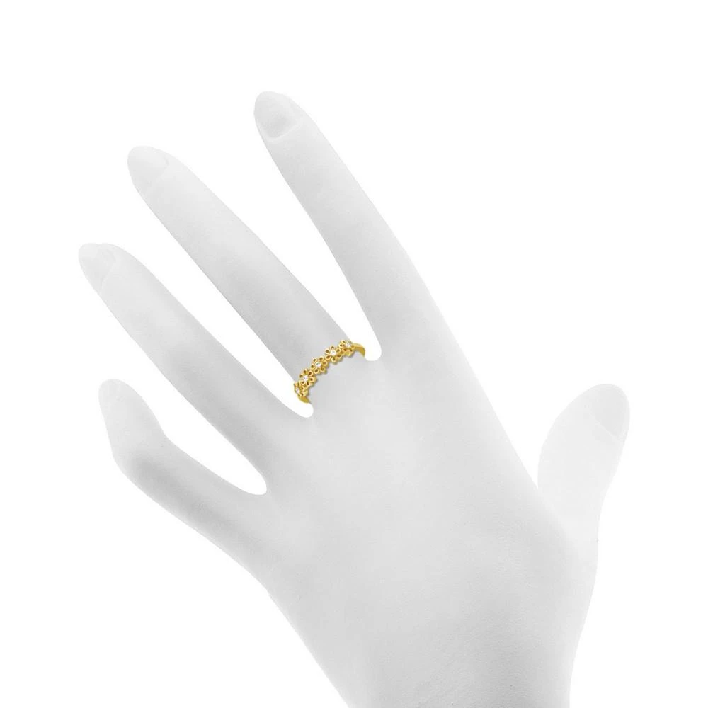 商品Essentials|Cubic Zirconia Flower Ring in Gold-Plate,价格¥183,第2张图片详细描述