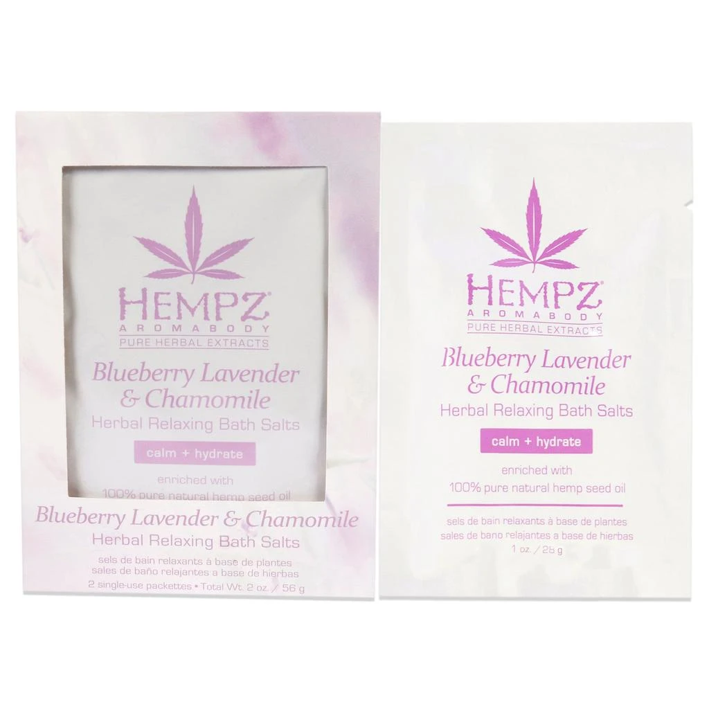 商品Hempz|Hempz Aromabody Blueberry Lavender and Chamomile Herbal Relaxing Bath Salts For Unisex 2 x 1 oz Bath Salt,价格¥103,第1张图片
