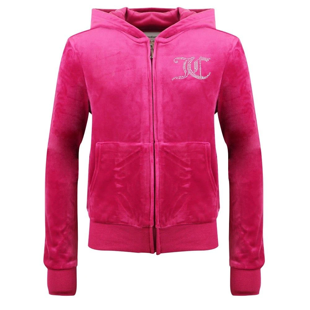 商品Juicy Couture|Pink Velour Hooded Zip Up,价格¥435,第1张图片