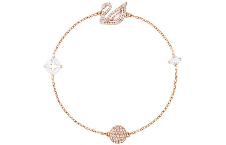 商品[国内直发] Swarovski|施华洛世奇 Dazzling Swan 系列 粉天鹅装饰 精致浪漫 镀玫瑰金色调 手链 女款 粉红色,价格¥577,第7张图片详细描述