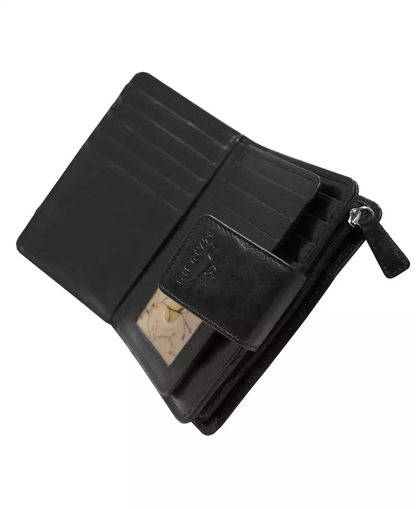 商品Mancini Leather Goods|Casablanca Collection RFID Secure Ladies Medium Clutch Wallet,价格¥356,第2张图片详细描述