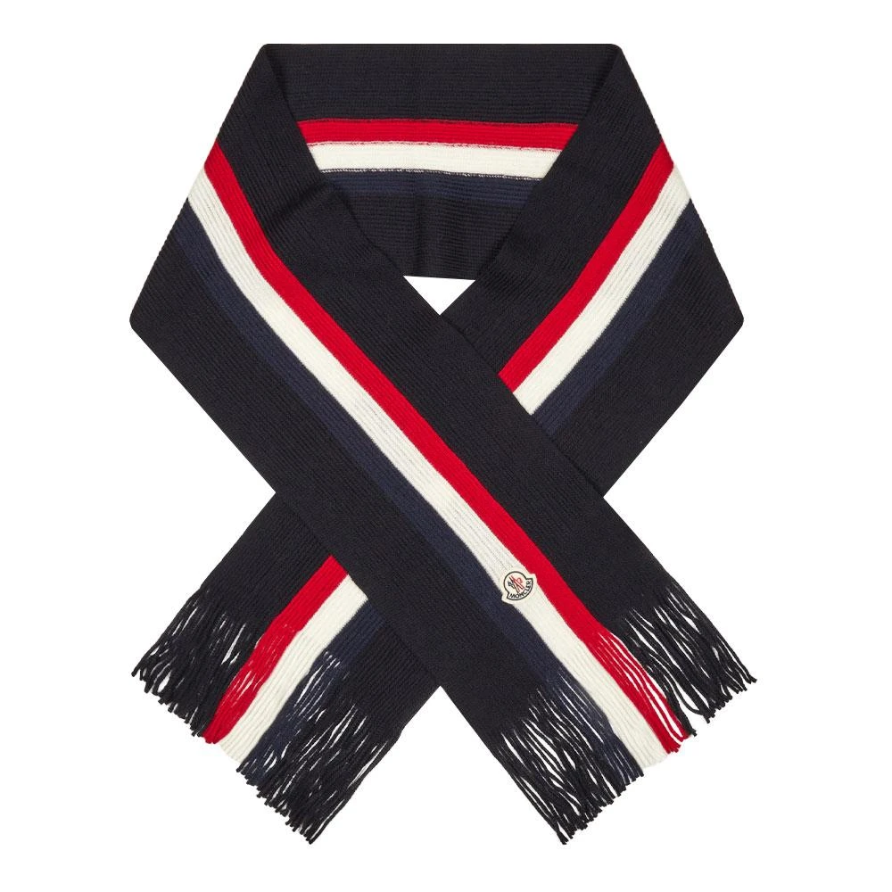商品Moncler|Moncler Striped Scarf - Navy,价格¥1847,第1张图片