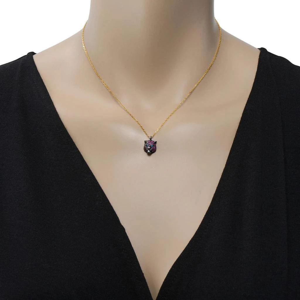 商品Gucci|Gucci Le Marche Des Merveilles 18K Yellow Gold and Sterling Silver, Mother of Pearl 1.4mm and Ruby Pendant Necklace YBB45919200300U,价格¥24020,第2张图片详细描述