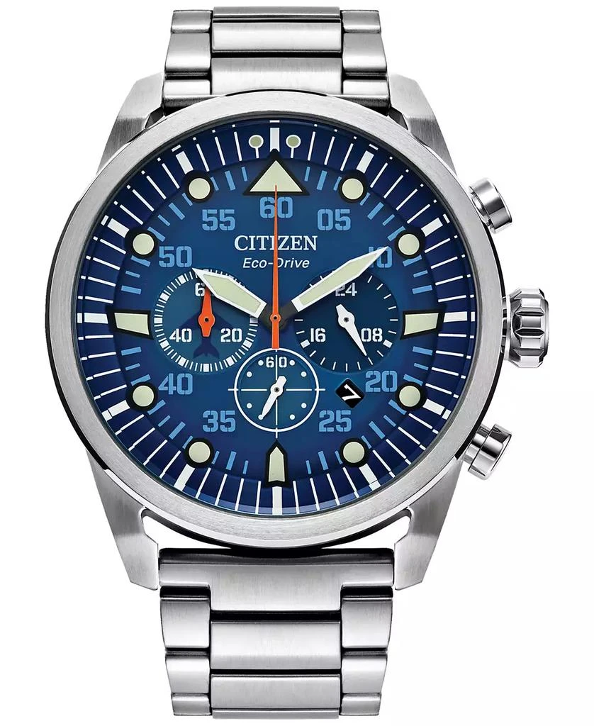 商品Citizen|Eco-Drive Men's Chronograph Avion Weekender Stainless Steel Bracelet Watch 45mm,价格¥1705,第1张图片