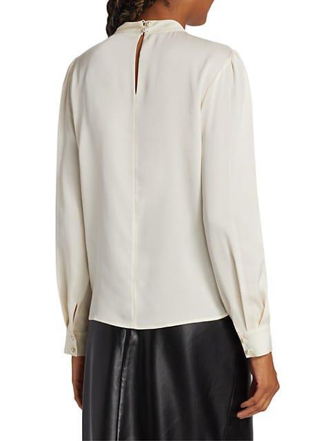 商品Tahari|The Liz Twist-Neck Silk Blouse,价格¥2118,第7张图片详细描述