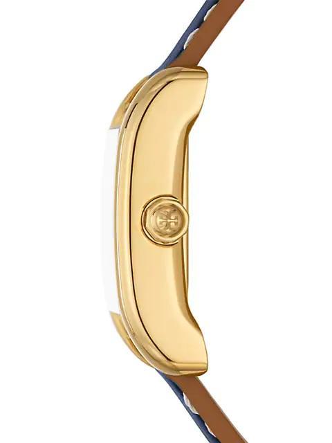 商品Tory Burch|The Eleanor Goldtone Stainless Steel & Leather Strap Watch,价格¥2057,第5张图片详细描述