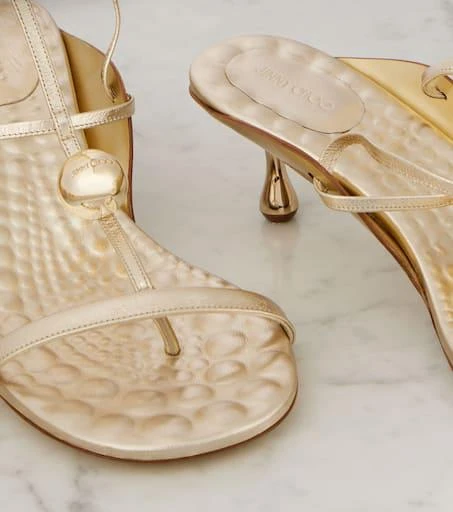 商品Jimmy Choo|Zyra 50 metallic leather sandals,价格¥9600,第5张图片详细描述