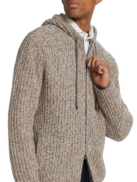 商品Brunello Cucinelli|Melange Chunky Hooded Cardigan,价格¥16876,第5张图片详细描述