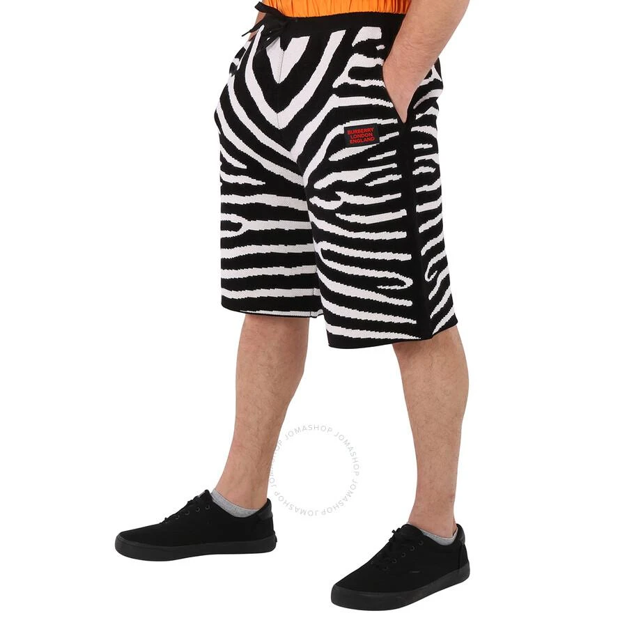 商品Burberry|Men's Janson Zebra Print Wool Blend Knit Shorts,价格¥693,第3张图片详细描述