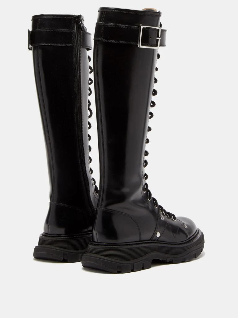 商品Alexander McQueen|Tread Slick leather knee-high boots,价格¥11498,第4张图片详细描述