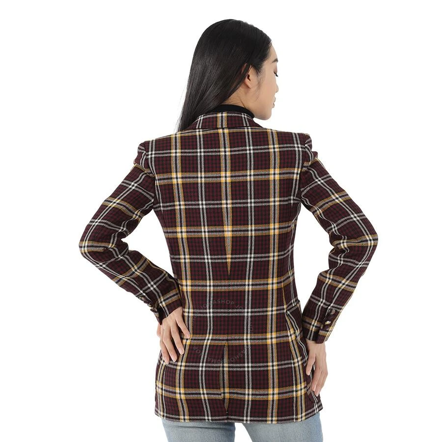 商品Burberry|Ladies Burgundy Check Wool Twill Blazer,价格¥1908,第3张图片详细描述