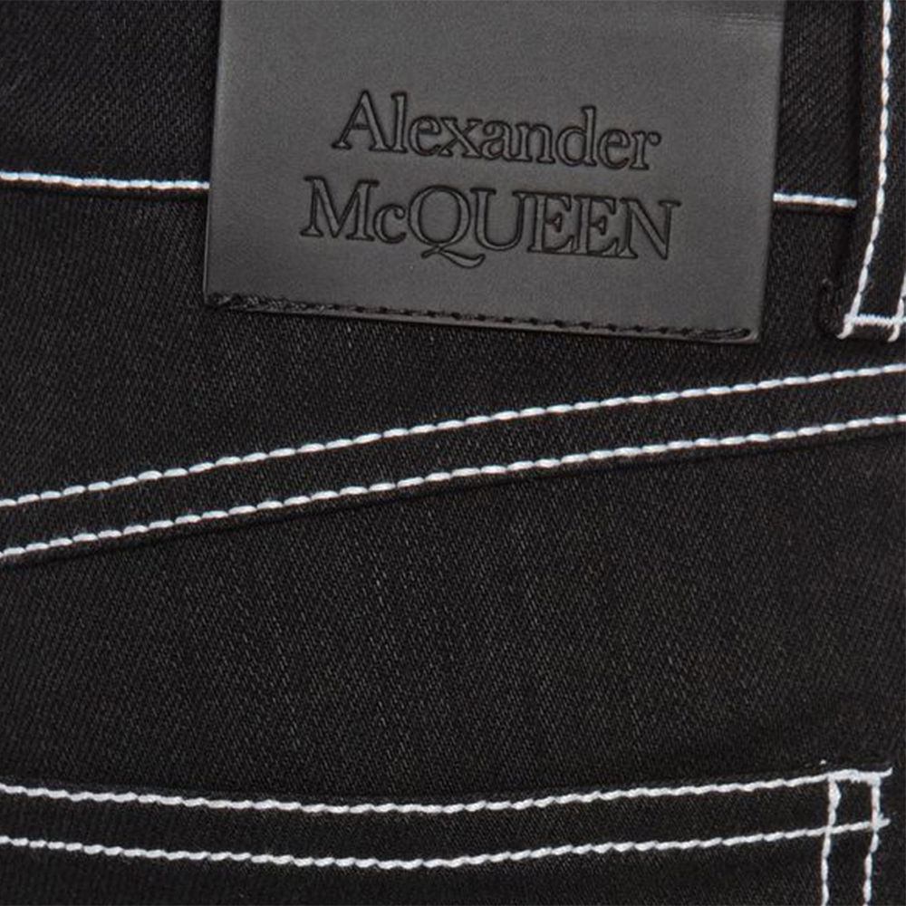 Alexander McQueen 亚历山大·麦昆 女士黑色修身牛仔裤 610458-QMAAR-1000商品第2张图片规格展示