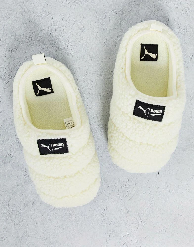 商品Puma|Puma Scuff sherpa slippers in off white,价格¥436,第2张图片详细描述